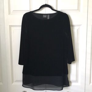 CHICO’S TRAVELERS VELOUR TOP, SIZE 1